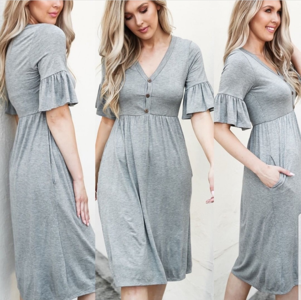 Bellamie Button Front Midi Dress